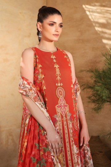 AlKaram Lawn Orange
