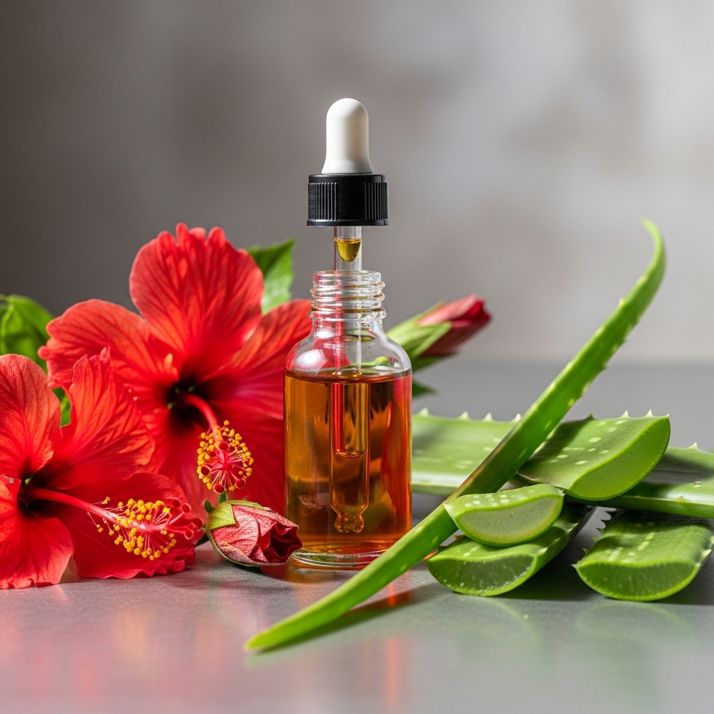 Herbal-hair-oil-with-hibiscus-and-aloe
