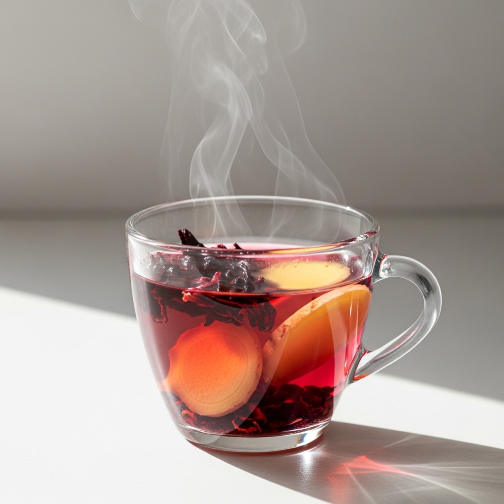 Hibiscus-and-ginger-herbal-tea