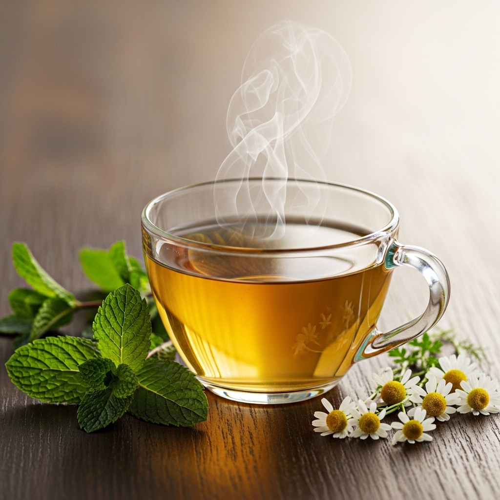 Mint-and-chamomile-herbal-tea