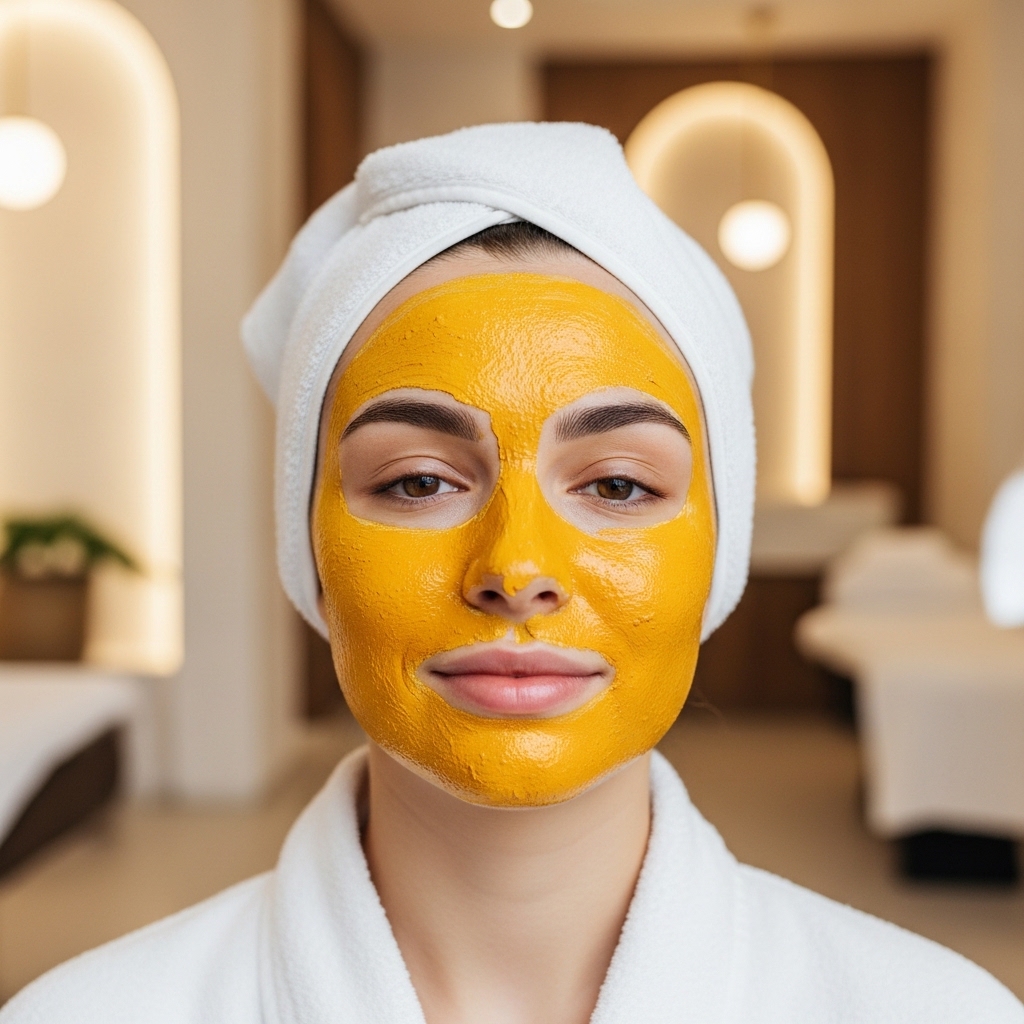 Woman-with-turmeric-face-mask