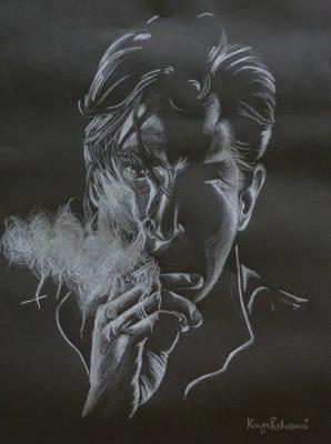 Pencil Art-White on Black by Binte Yousuf