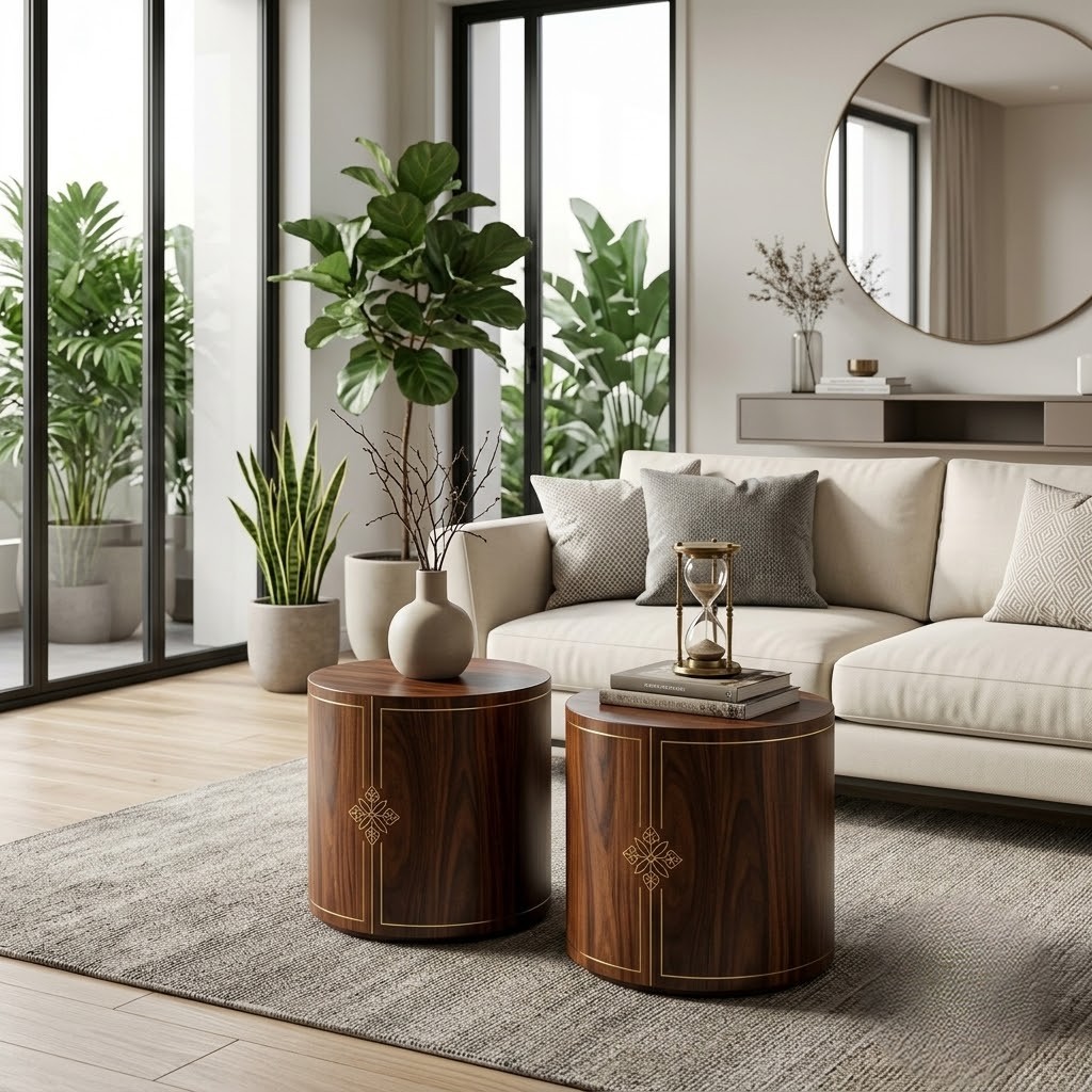 contemporary-lounge-with-metal-inlaid-side-tables