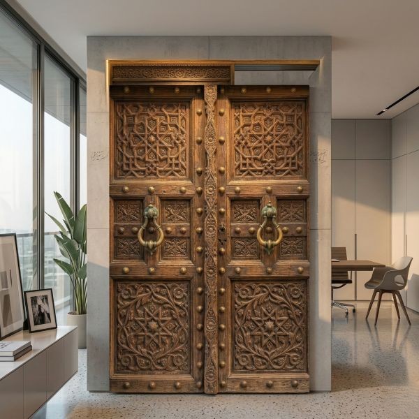 Decorative-antique-wooden-door-panel