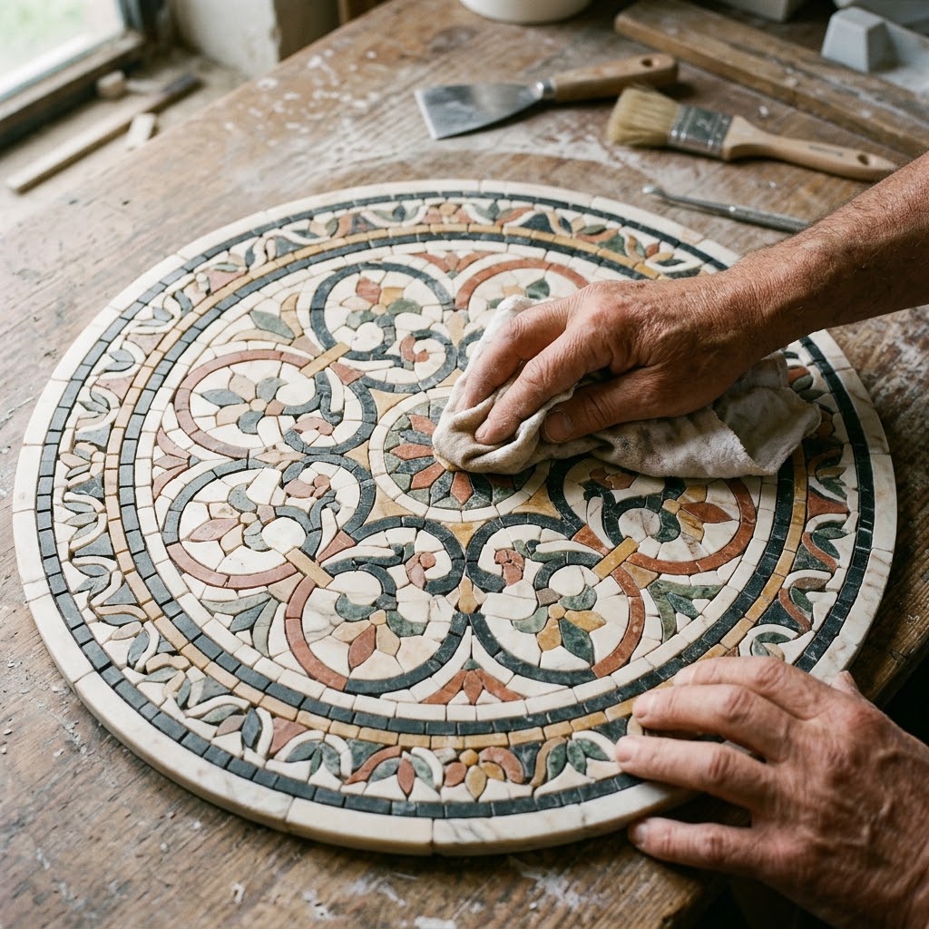 finishing-cleaning-and-polishing-the-mosaic