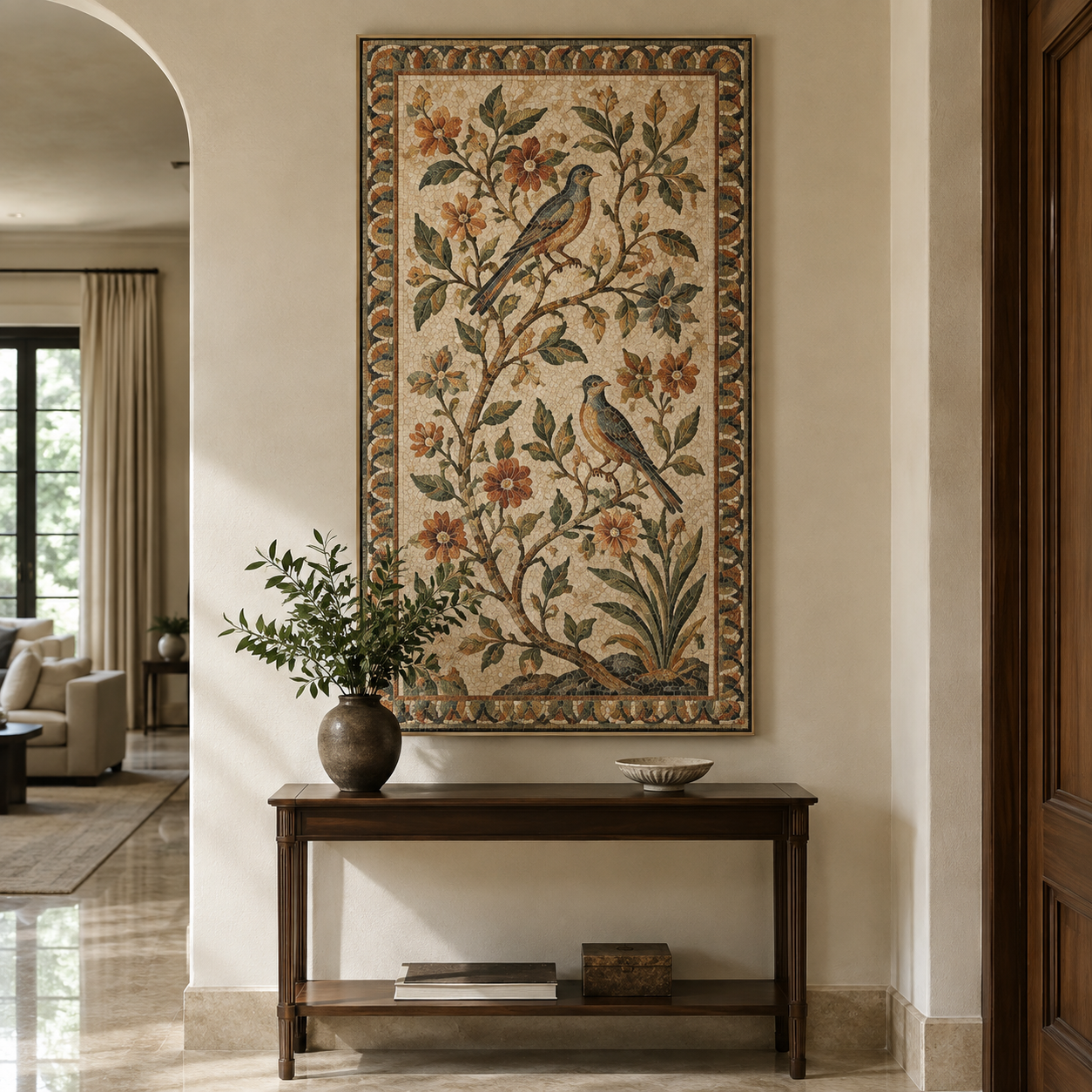 marble-mosaic-floral-wallart