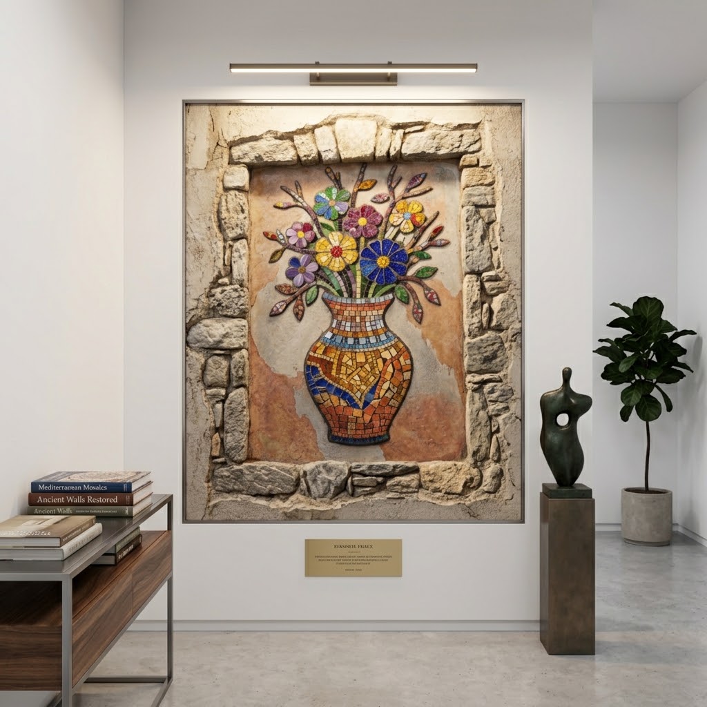mosaic-wallart-in-stone-frame
