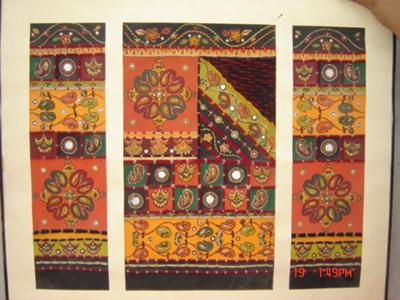 hand painted wall hanging inspired by the Sindhi emberiodery