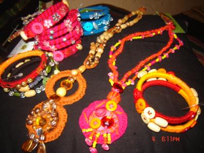 hand crafted bangles and necklace
