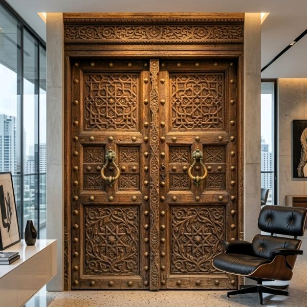 restored-antique-wooden-door-interior