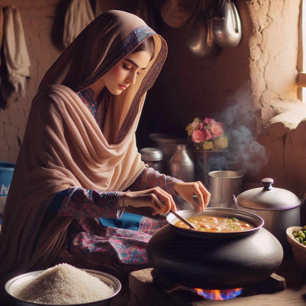 Women of Rural Pakistan-Sindh-Preparing breakfast for the family women-of-rural-pakistan-sindh-cooking-1