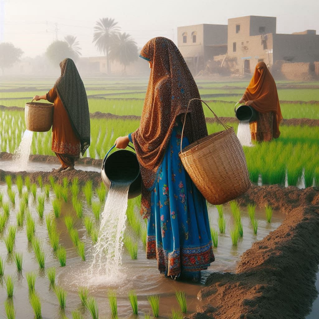 Women of Rural Pakistan-Sindh-Resiliently finding ways for irrigation women-of-rural-pakistan-sindh-irrigating-5