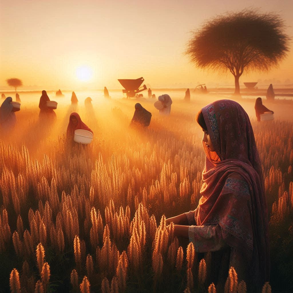 Women of Rural Pakistan-Sindh-Working in the fields at sunrise women-of-rural-pakistan-sindh-sunrise-3