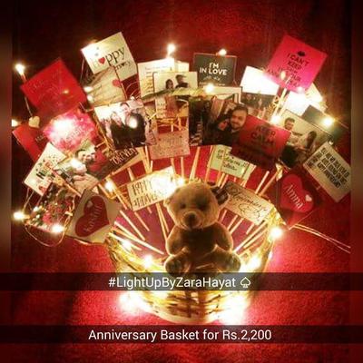 Light-up Birthday/Anniversary Basket by Light-up by Zara Hayat
