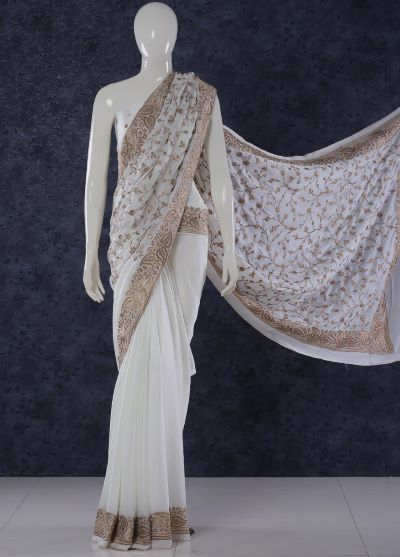 White Gold saree White Gold saree