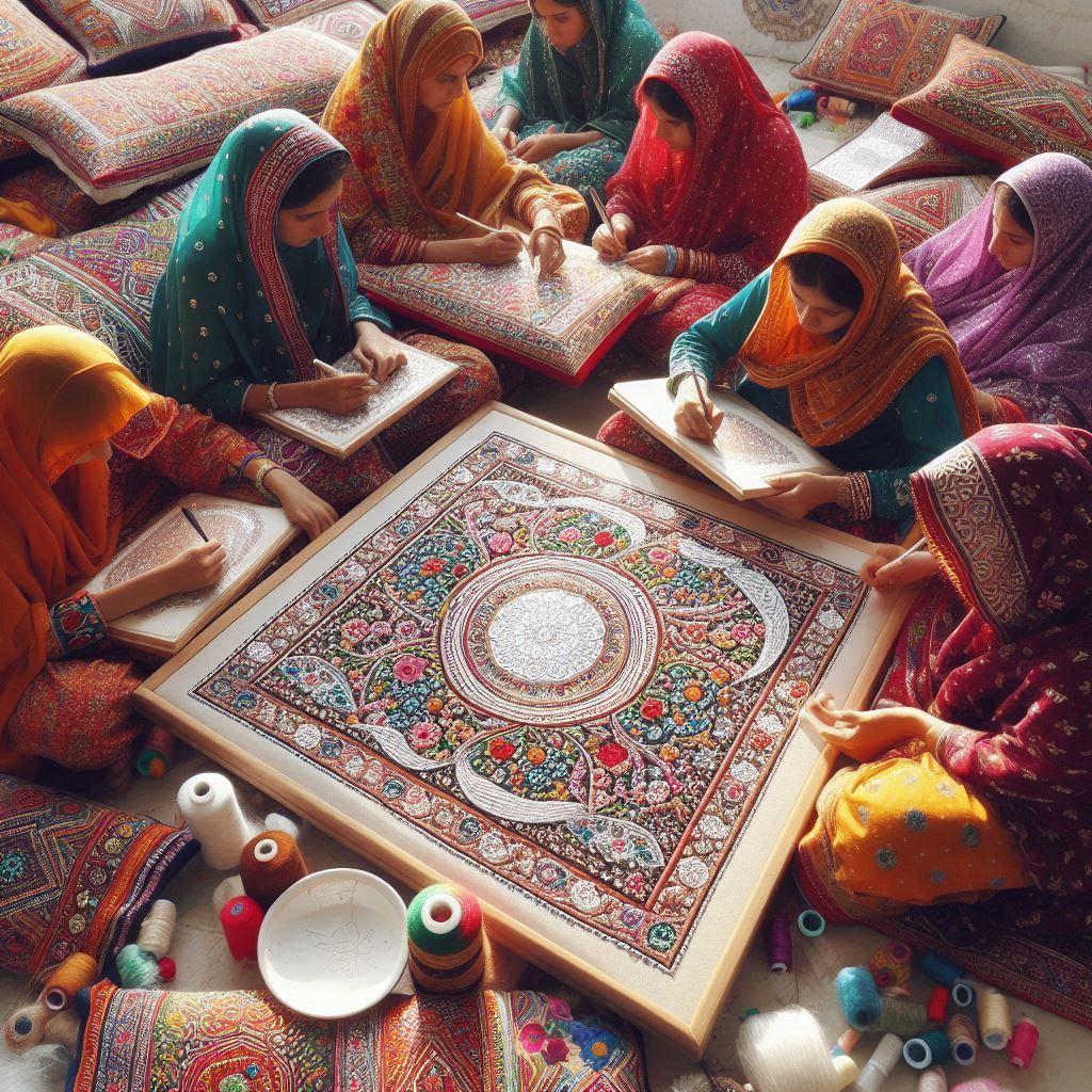 women-making-embroidered-cushion-covers-1