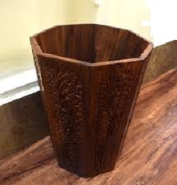 Hand Carved Wooden Bin Hand Carved Wooden Bin